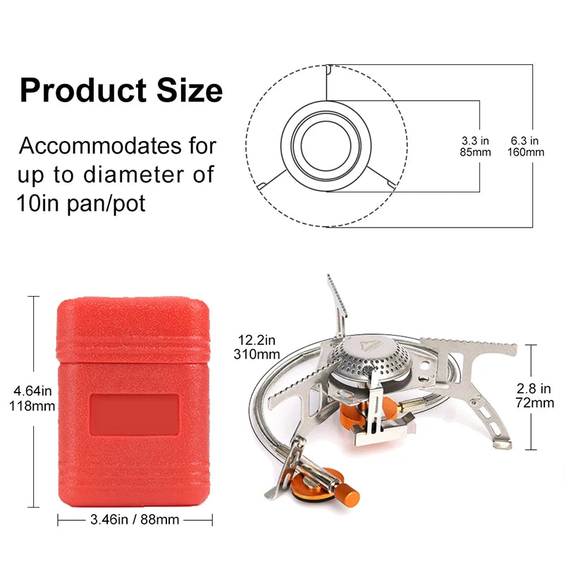 Widesea Camping Gas Stove – Strong Flame Outdoor Burner