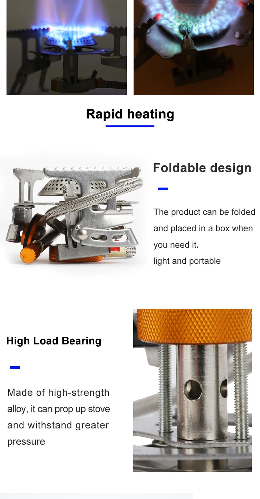 Widesea Camping Gas Stove – Strong Flame Outdoor Burner