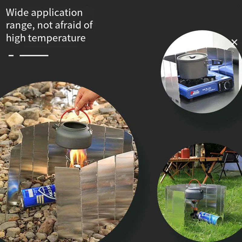 8/10 PCS Foldable Gas Stove Windshield – Portable Windproof Screen