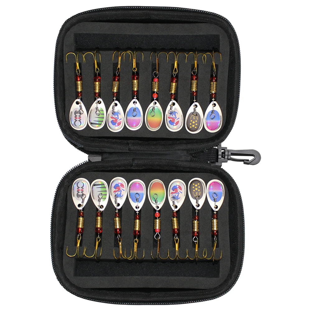 Fishing Spoon Lures Set with Storage Bag
