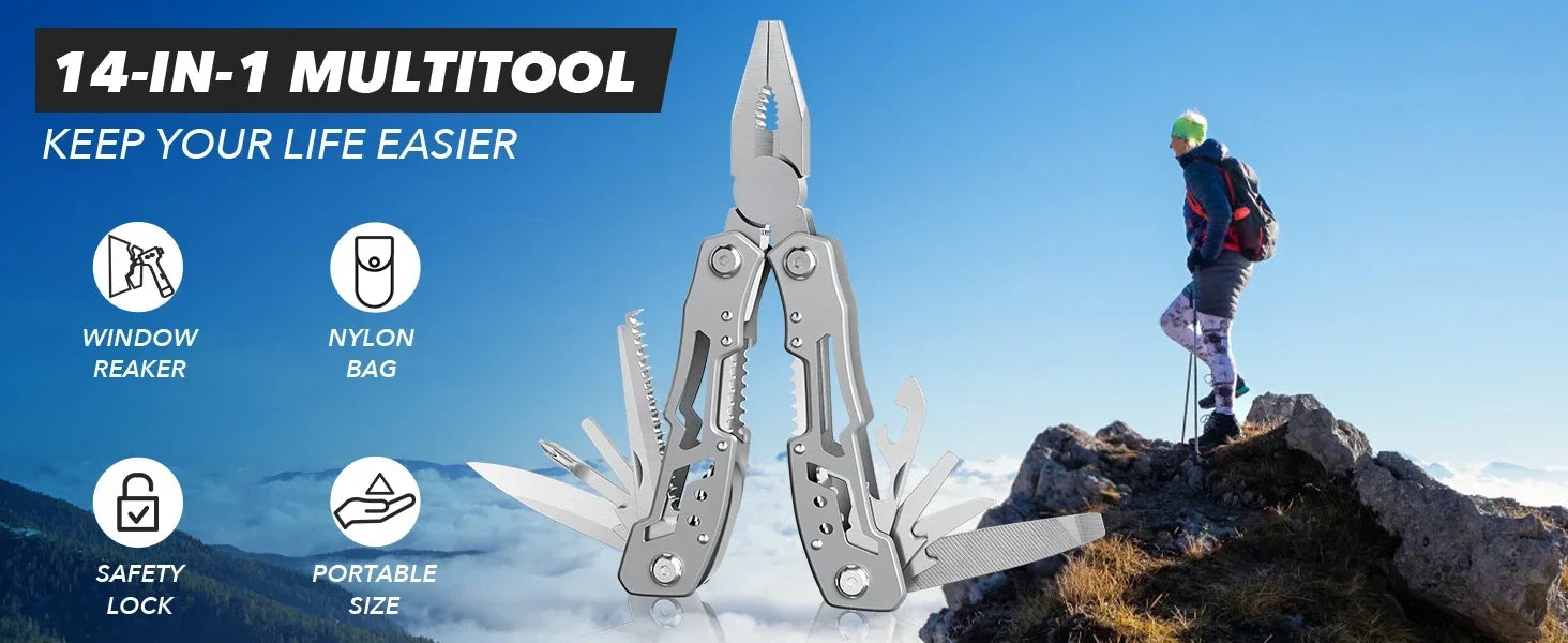 Multi-Tool Folding Knife – EDC Pliers & Scissors for Outdoor Survival