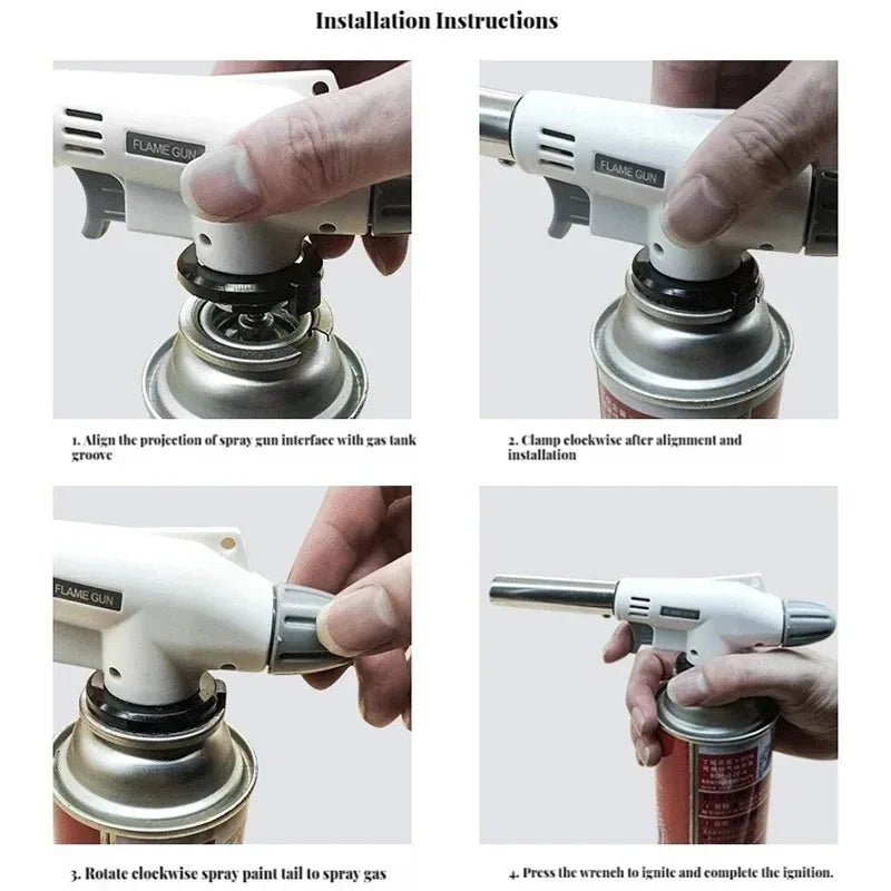 Butane Flame Gun Torch – Auto Ignition Gas Burner for BBQ & Camping