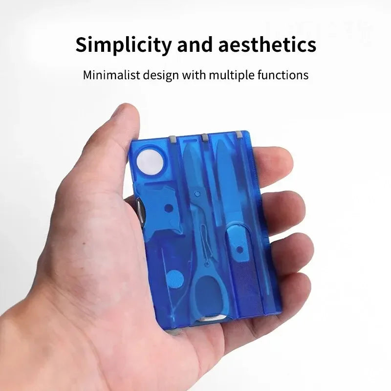 Multifunctional Survival Tool Card – Camping Knife & Lamp Set.