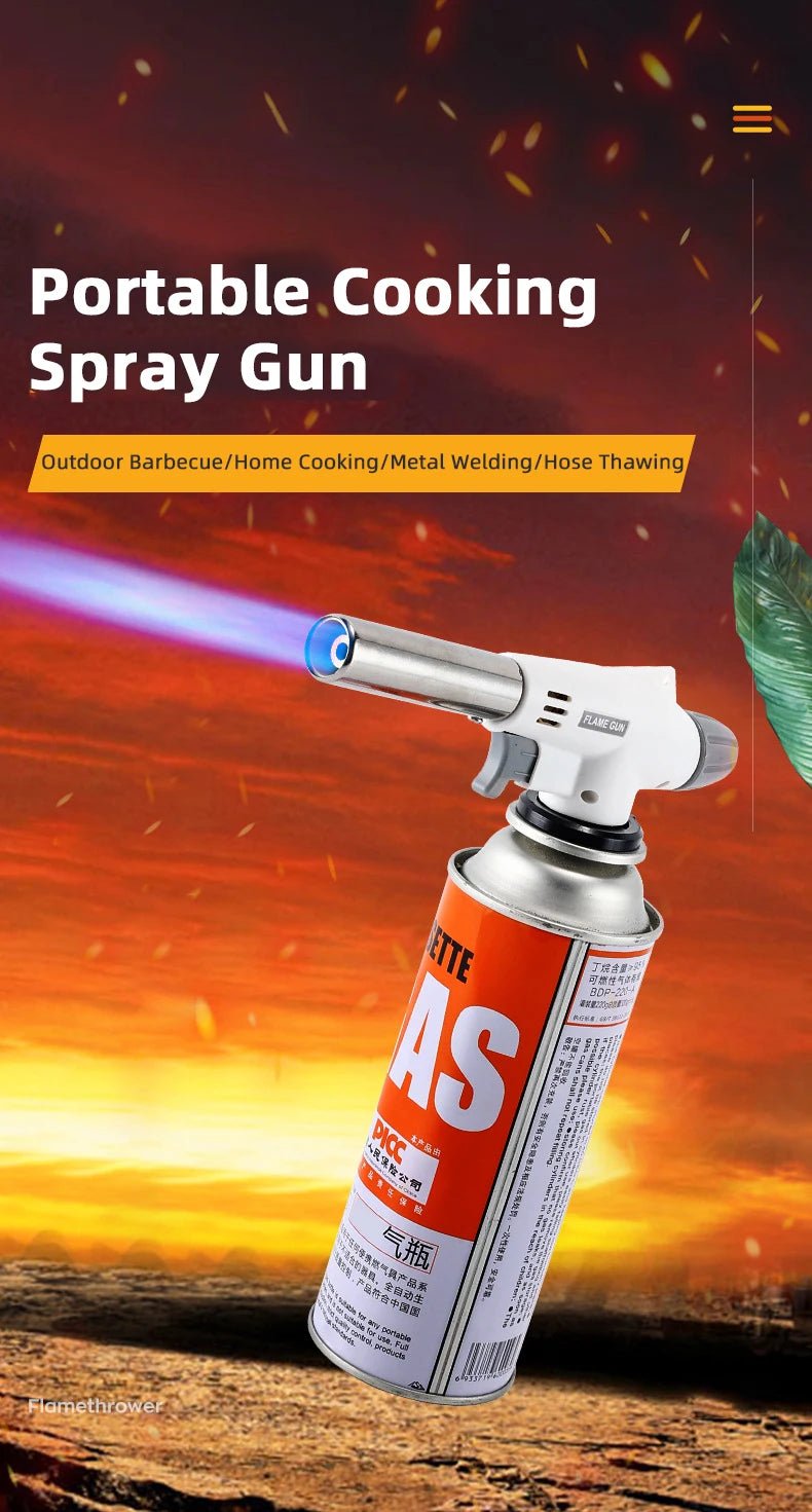 Butane Flame Gun Torch – Auto Ignition Gas Burner for BBQ & Camping