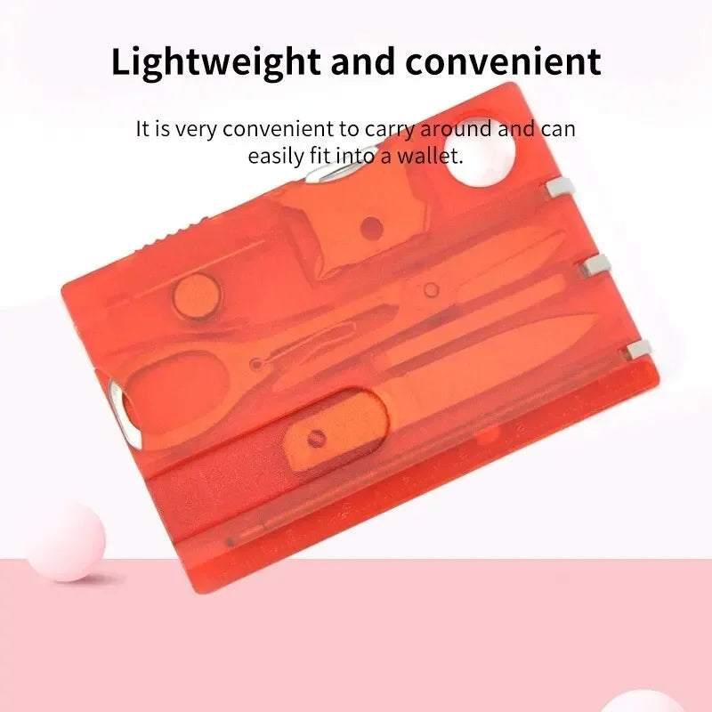 Multifunctional Survival Tool Card – Camping Knife & Lamp Set.