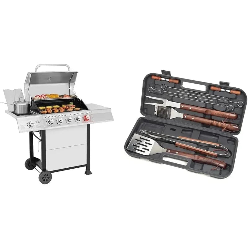 Royal Gourmet GA5401T 5-Burner Stainless Steel Propane Gas Grill with Sear & Side Burner
