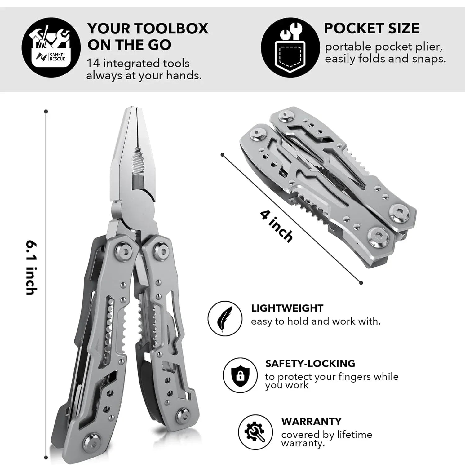 Multi-Tool Folding Knife – EDC Pliers & Scissors for Outdoor Survival