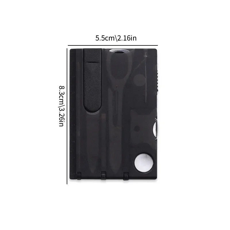Multifunctional Survival Tool Card – Camping Knife & Lamp Set.