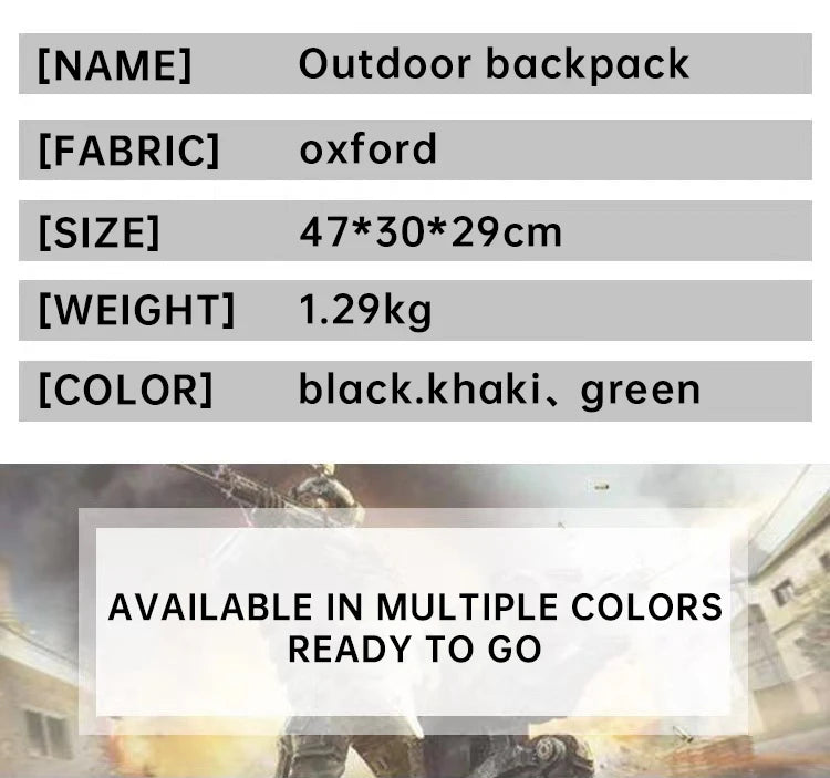 Outdoor Tactical Hiking Backpack – 3P Multi-Functional Travel Bag