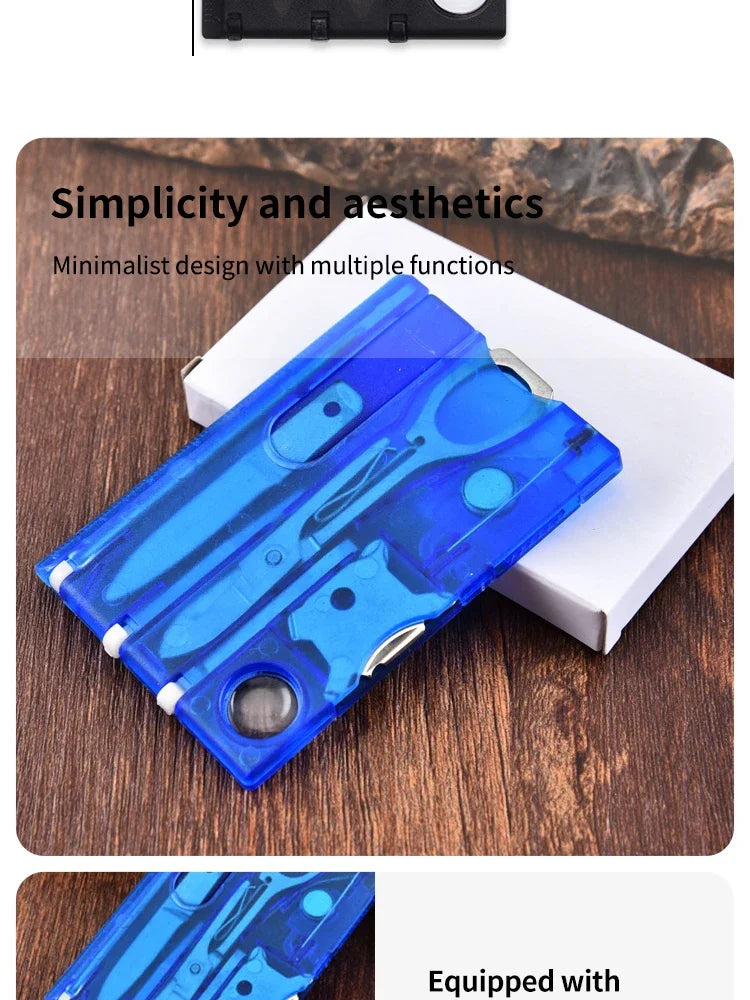 Multifunctional Survival Tool Card – Camping Knife & Lamp Set.