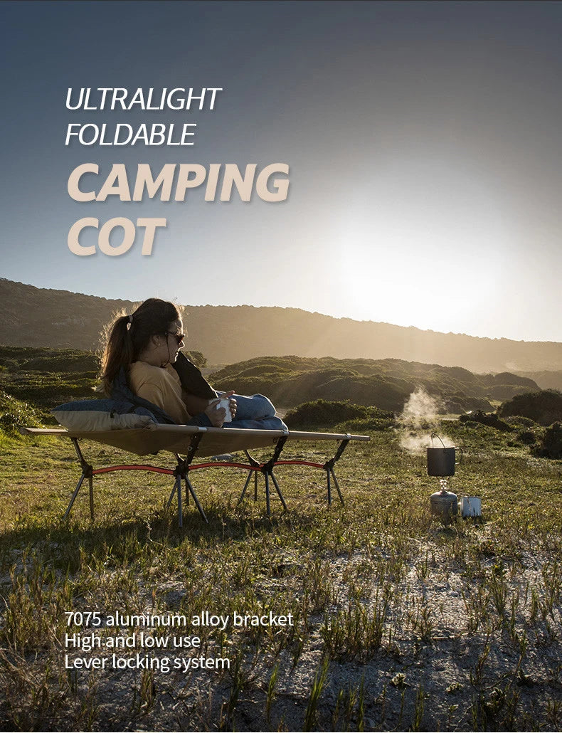 WESTTUNE Ultralight Camping Cot – Folding Bed with Leg Extenders