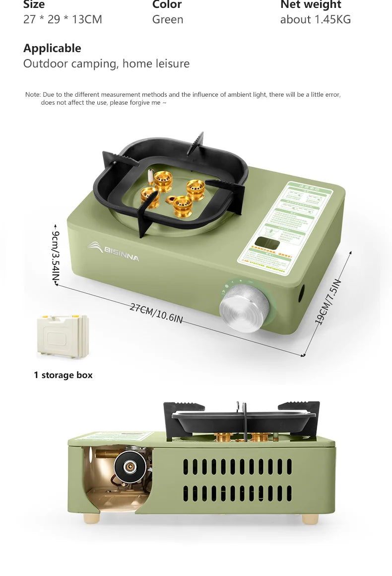 BISINNA Campi    BISINNA 5800W Portable Camping Gas Stove – High Firepower Burnerng Gas Stove 5800W High Firepower Outdoor Portable Cassette Burner for Picnic Hiking Trekking