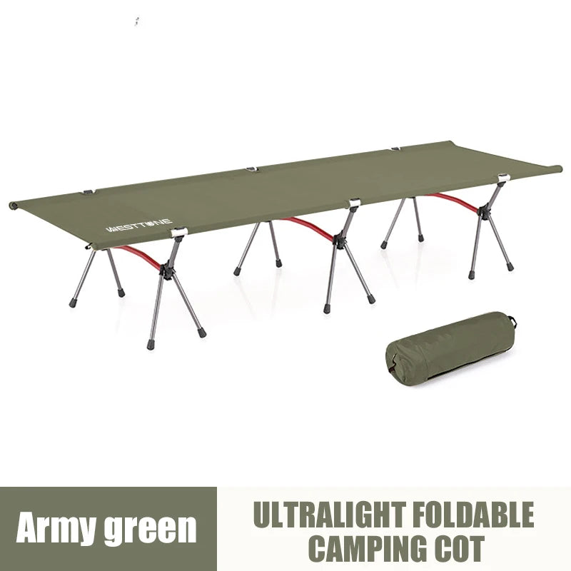 WESTTUNE Ultralight Camping Cot – Folding Bed with Leg Extenders