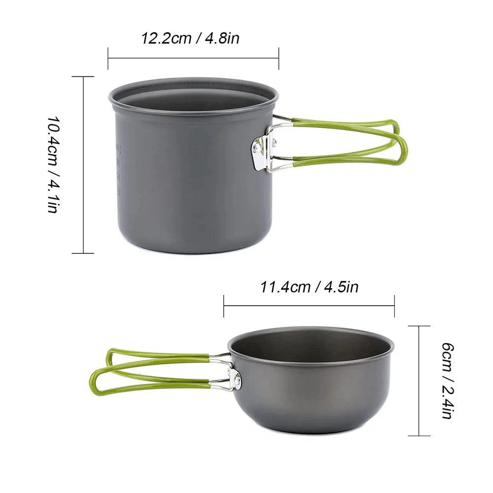 Portable Camping Cookware Set – Outdoor Cooking Tableware