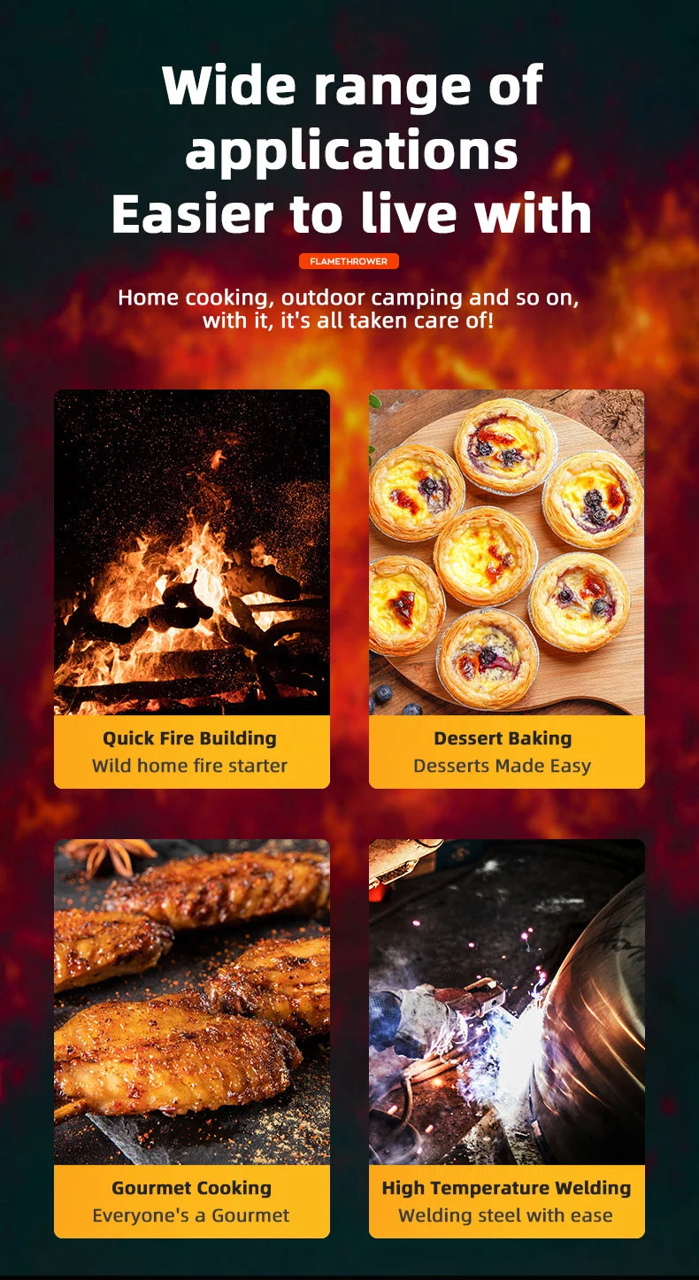 Butane Flame Gun Torch – Auto Ignition Gas Burner for BBQ & Camping