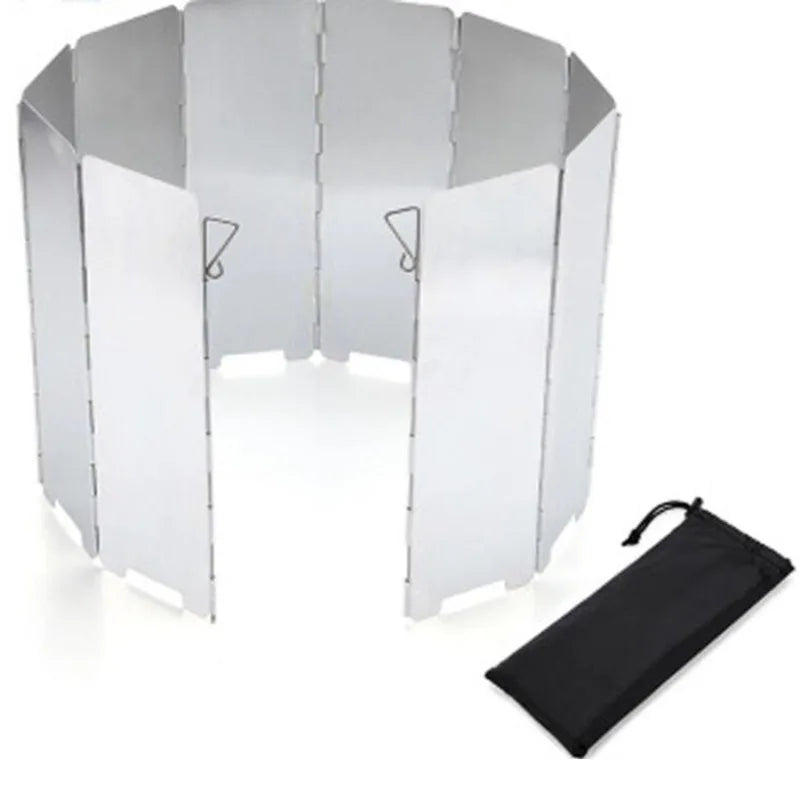 8/10 PCS Foldable Gas Stove Windshield – Portable Windproof Screen