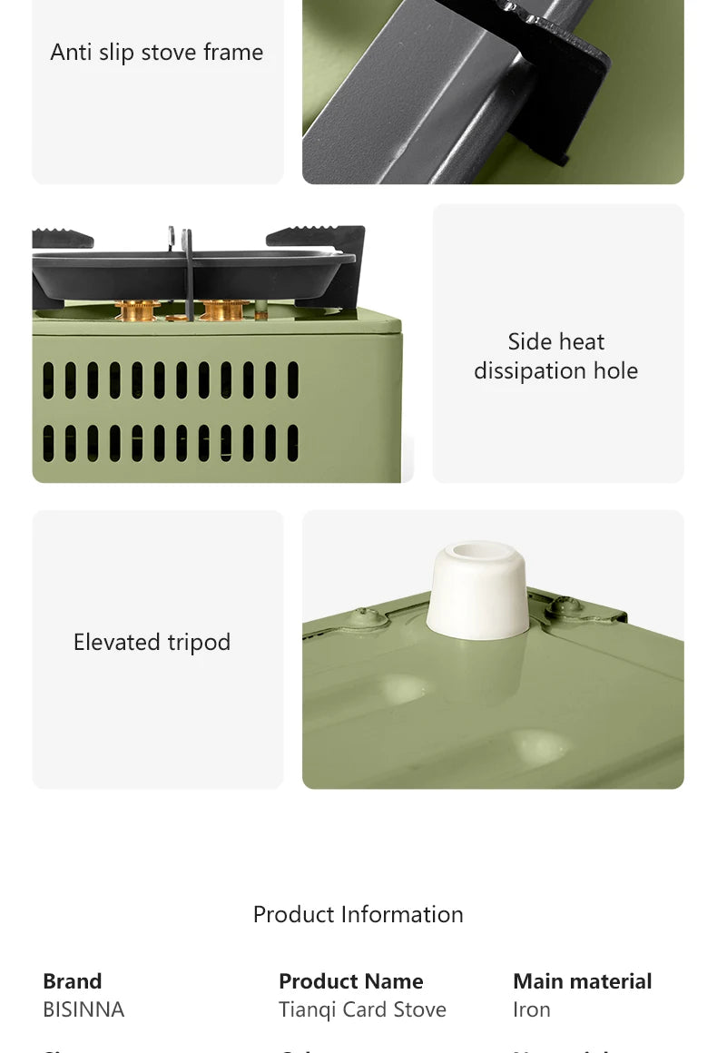 BISINNA Campi    BISINNA 5800W Portable Camping Gas Stove – High Firepower Burnerng Gas Stove 5800W High Firepower Outdoor Portable Cassette Burner for Picnic Hiking Trekking