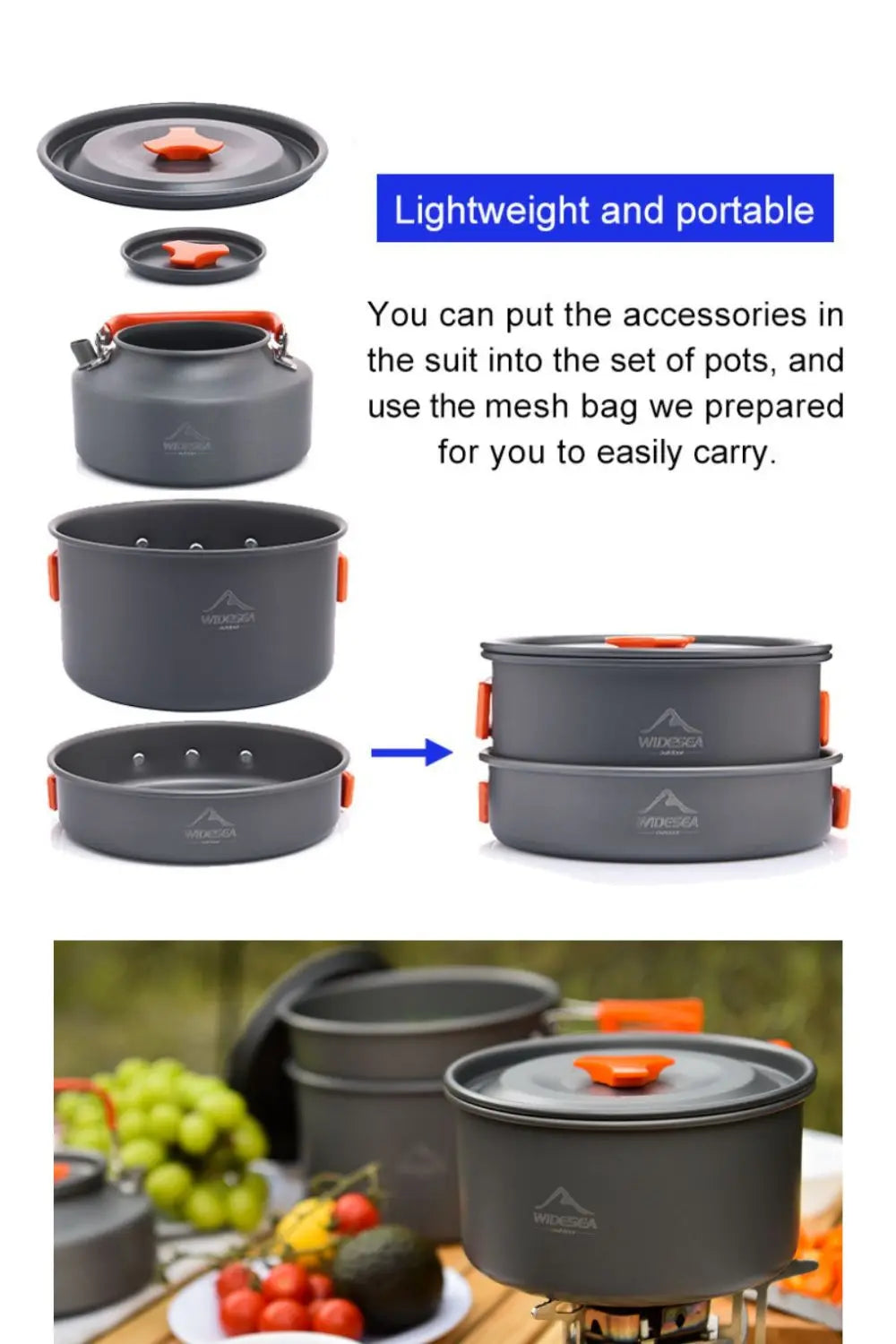 Widesea Camping Cookware Set for Outdoor Cooking