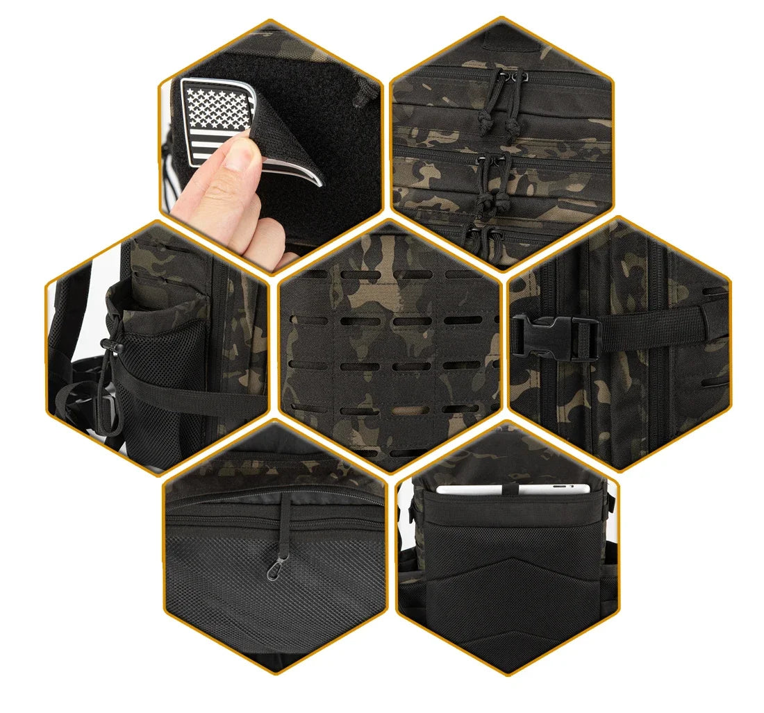 25L/45L Tactical MOLLE Backpack for Hiking & School