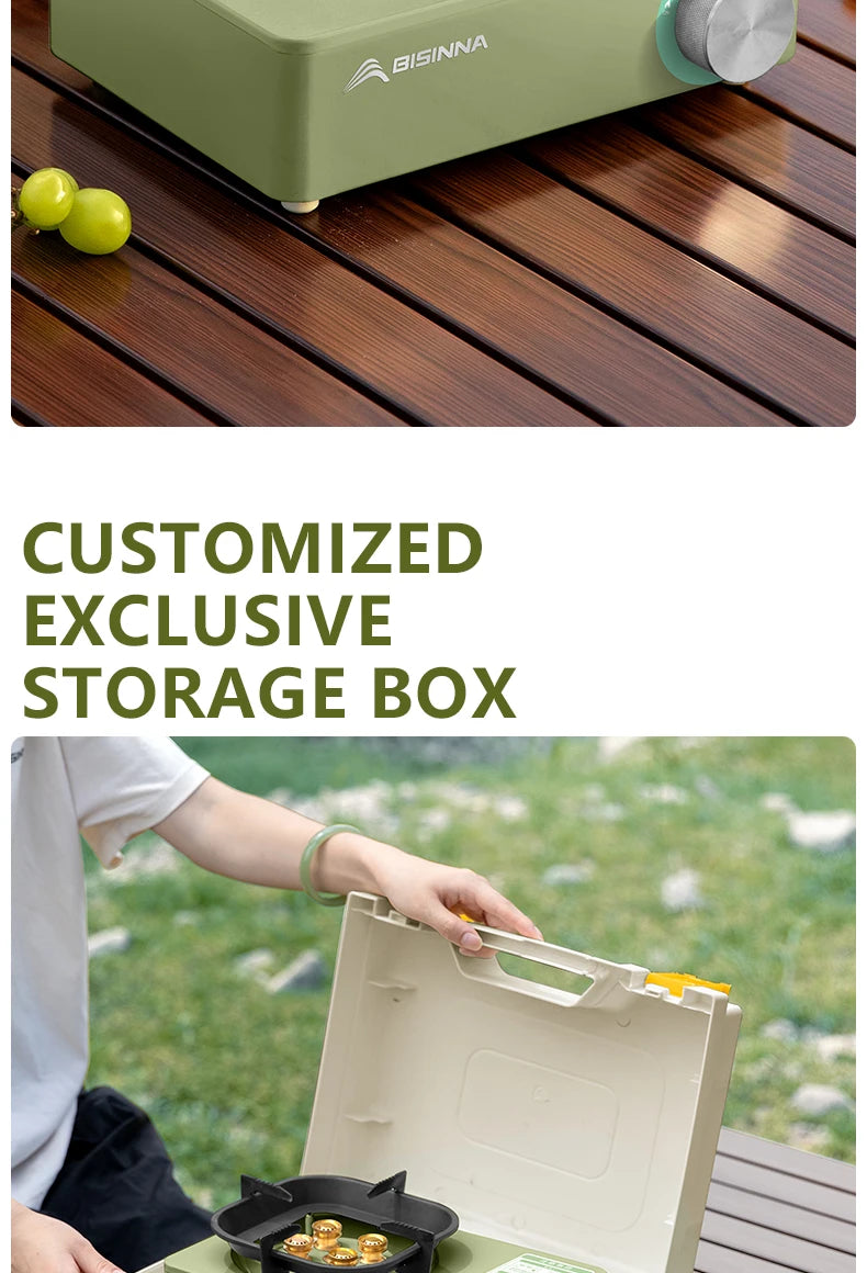 BISINNA Campi    BISINNA 5800W Portable Camping Gas Stove – High Firepower Burnerng Gas Stove 5800W High Firepower Outdoor Portable Cassette Burner for Picnic Hiking Trekking