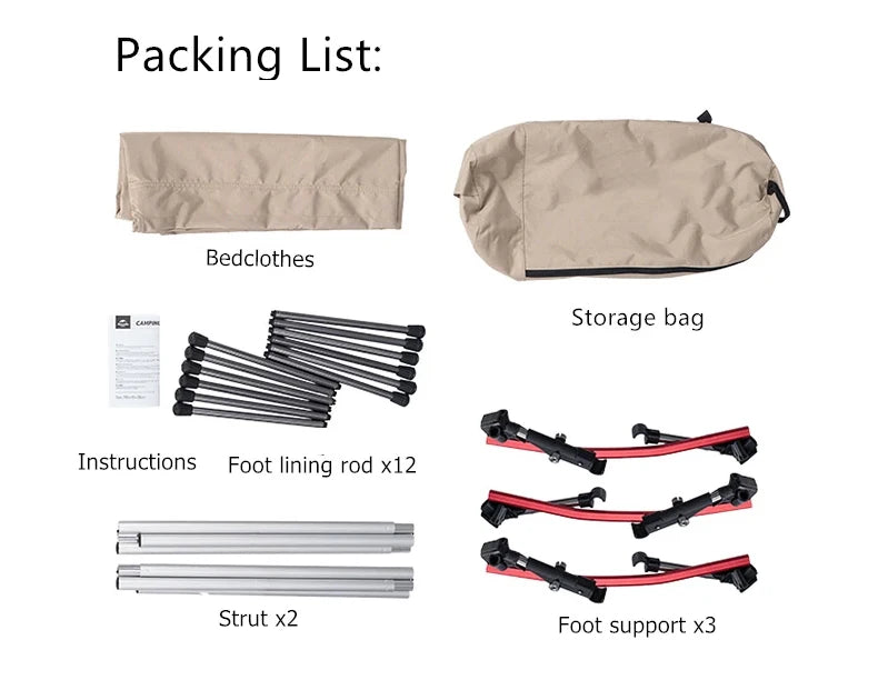 WESTTUNE Ultralight Camping Cot – Folding Bed with Leg Extenders