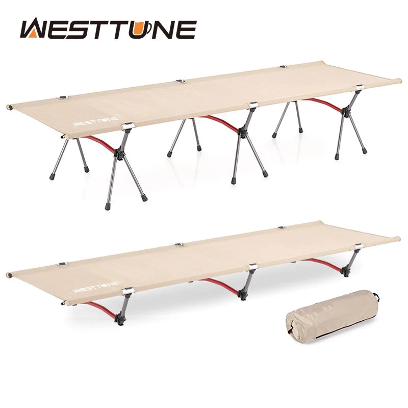 WESTTUNE Ultralight Camping Cot – Folding Bed with Leg Extenders