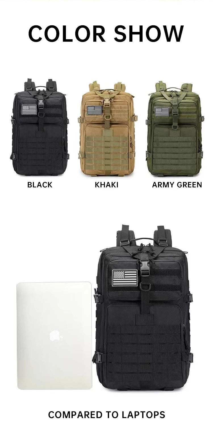 Outdoor Tactical Hiking Backpack – 3P Multi-Functional Travel Bag