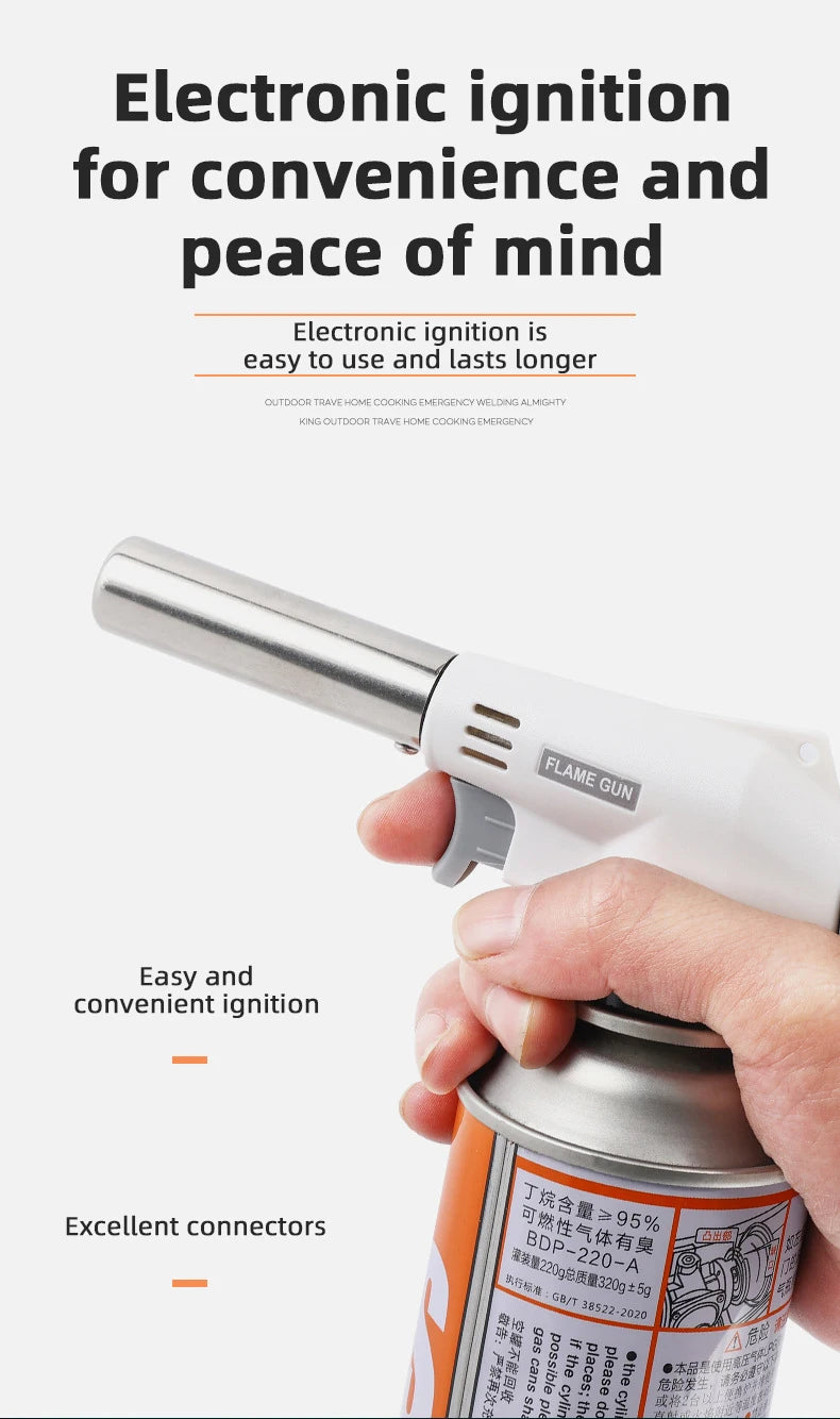 Butane Flame Gun Torch – Auto Ignition Gas Burner for BBQ & Camping