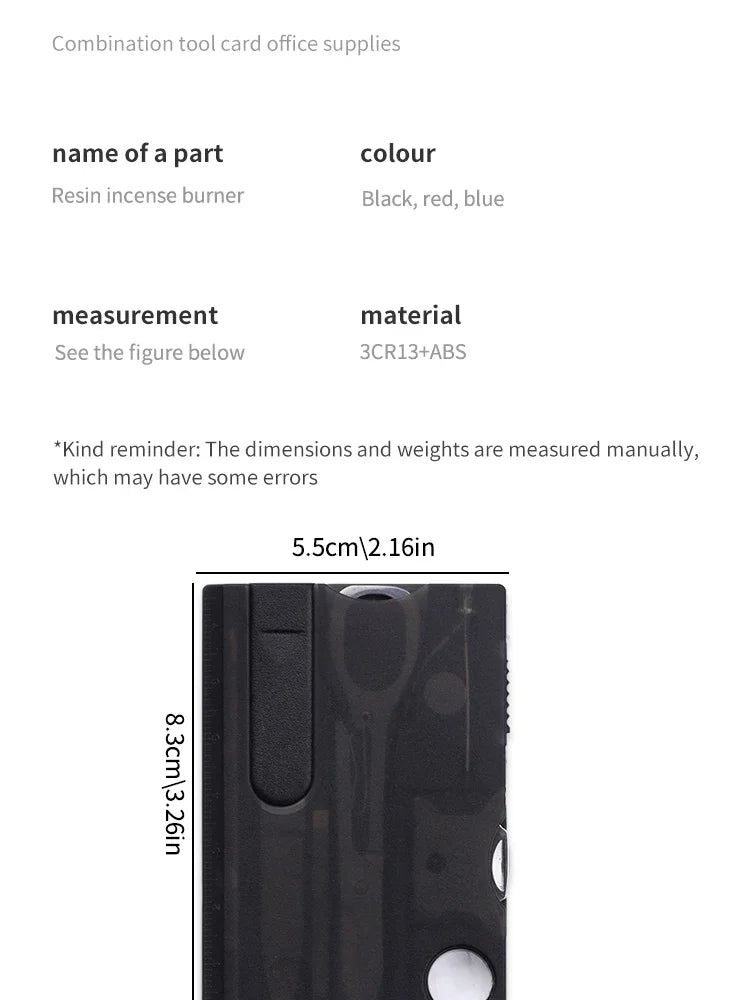 Multifunctional Survival Tool Card – Camping Knife & Lamp Set.