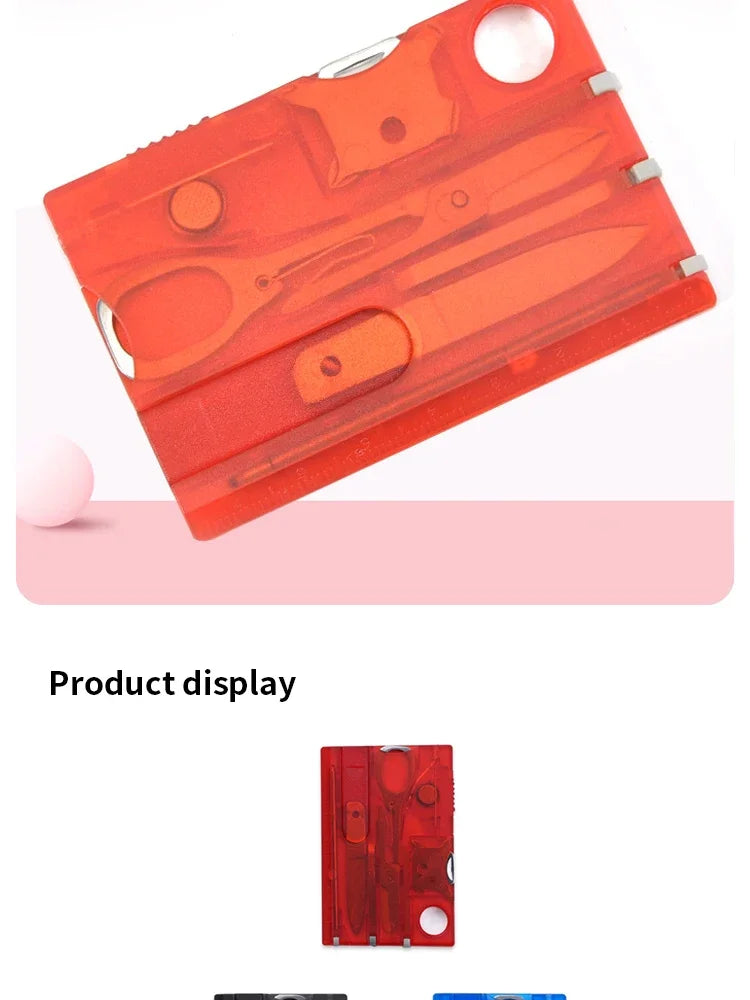 Multifunctional Survival Tool Card – Camping Knife & Lamp Set.