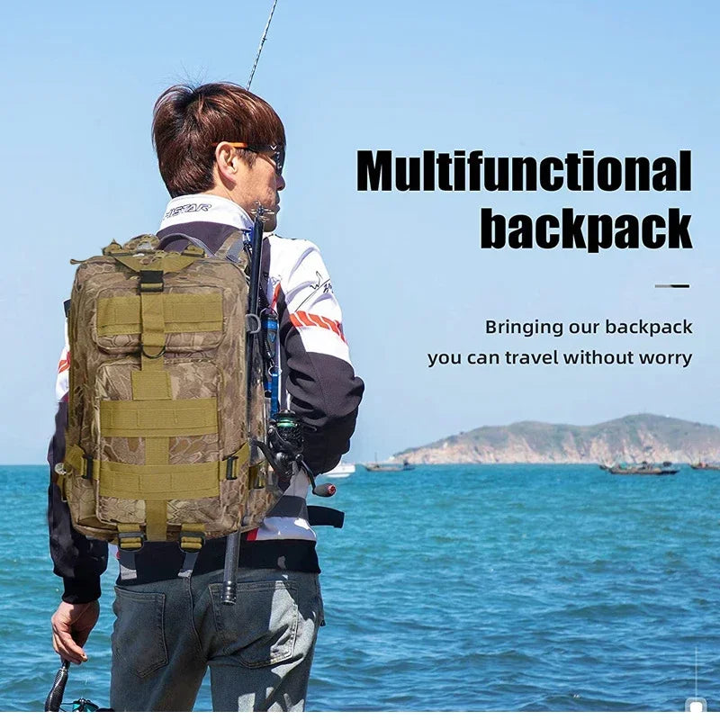 Tactical Camouflage Fishing Backpack – Outdoor 3P Pack