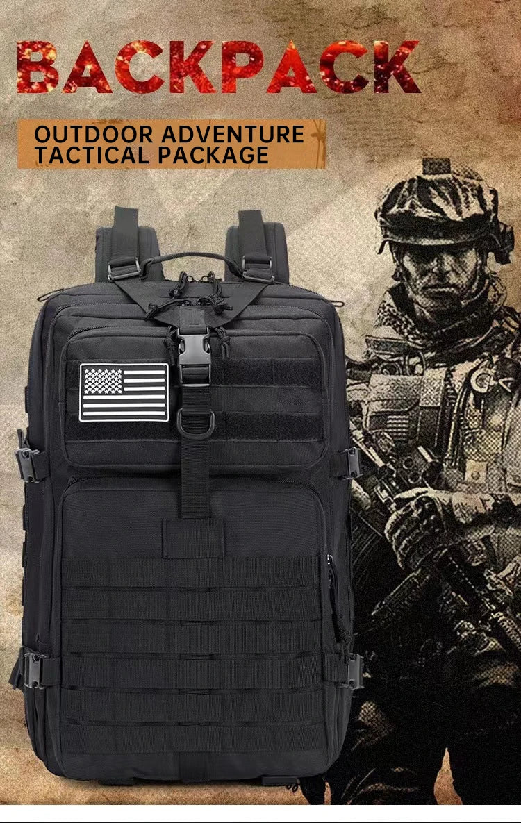 Outdoor Tactical Hiking Backpack – 3P Multi-Functional Travel Bag