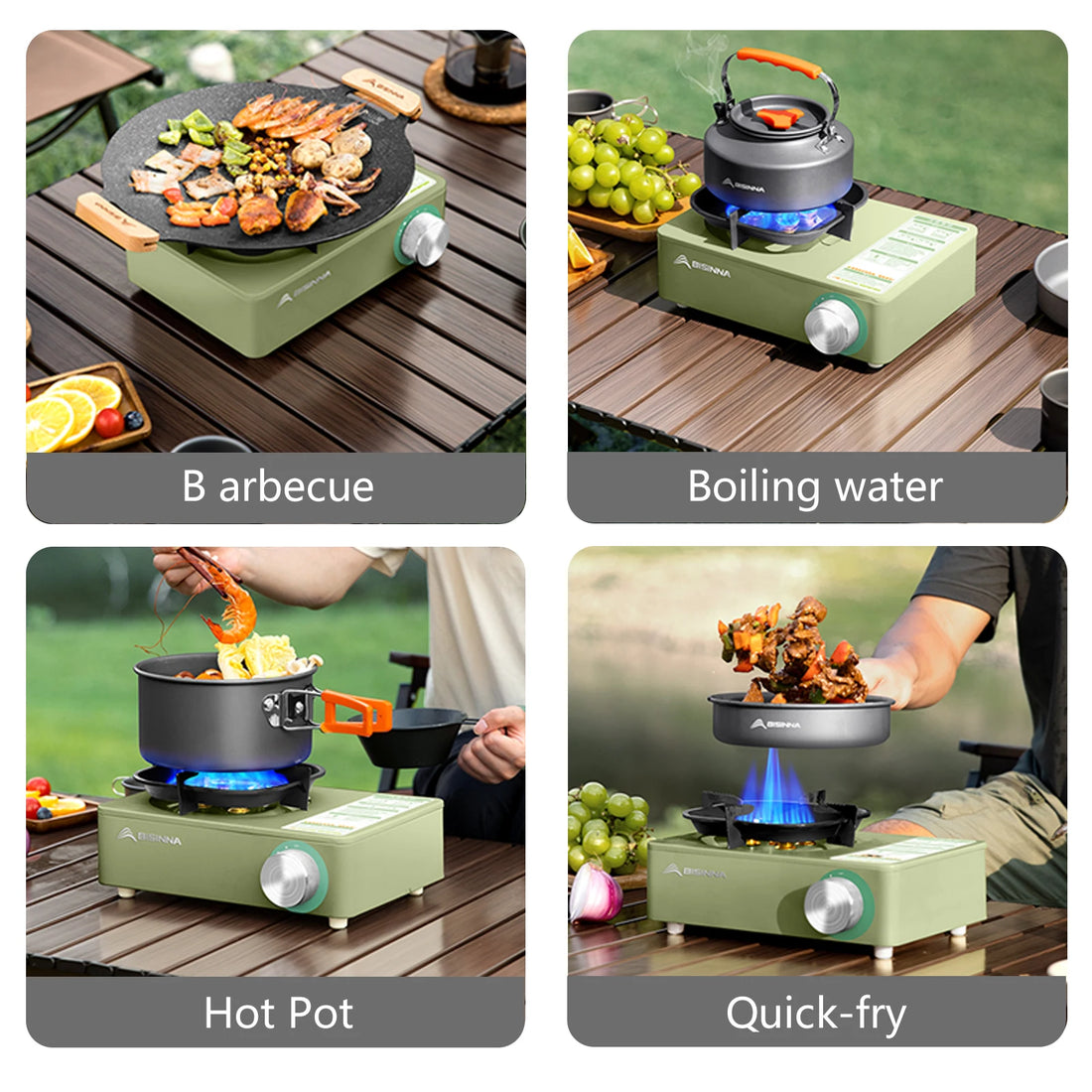 BISINNA Campi    BISINNA 5800W Portable Camping Gas Stove – High Firepower Burnerng Gas Stove 5800W High Firepower Outdoor Portable Cassette Burner for Picnic Hiking Trekking