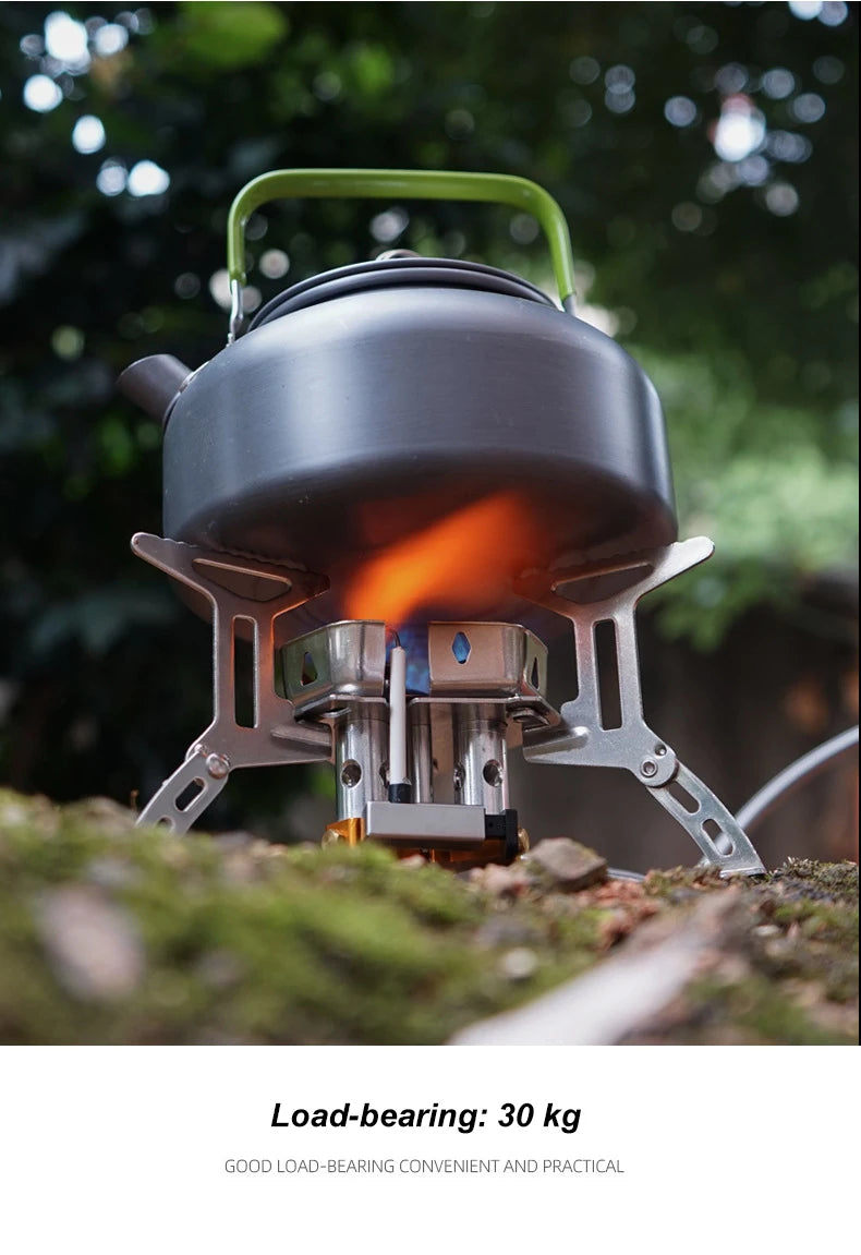 Portable 3-Head Camping Stove – Foldable Windproof Gas Burner