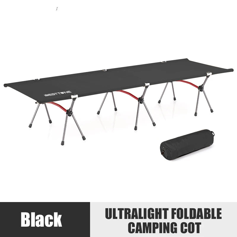 WESTTUNE Ultralight Camping Cot – Folding Bed with Leg Extenders