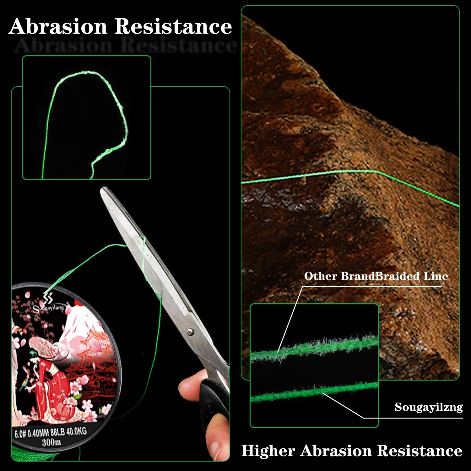 Sougayilang 300M 8-Strand Braided Fishing Line – X8 Multifilament