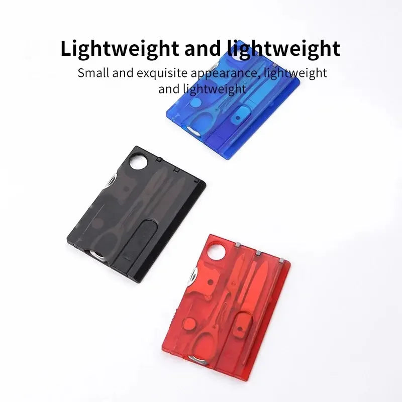 Multifunctional Survival Tool Card – Camping Knife & Lamp Set.