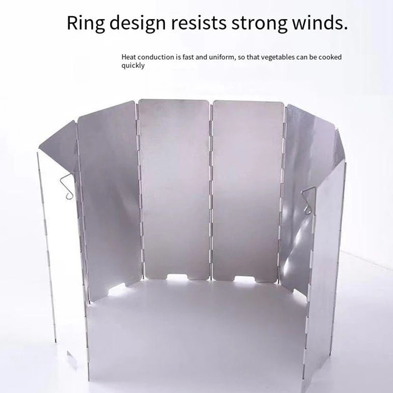 8/10 PCS Foldable Gas Stove Windshield – Portable Windproof Screen