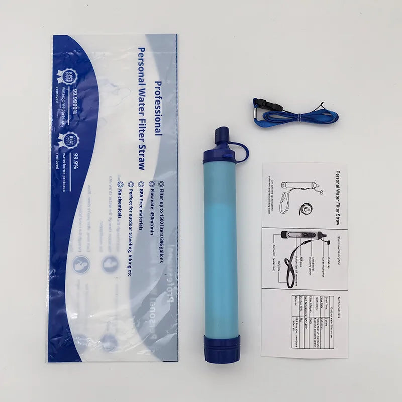 Personal Straw Water Filter – Outdoor Emergency Purifier