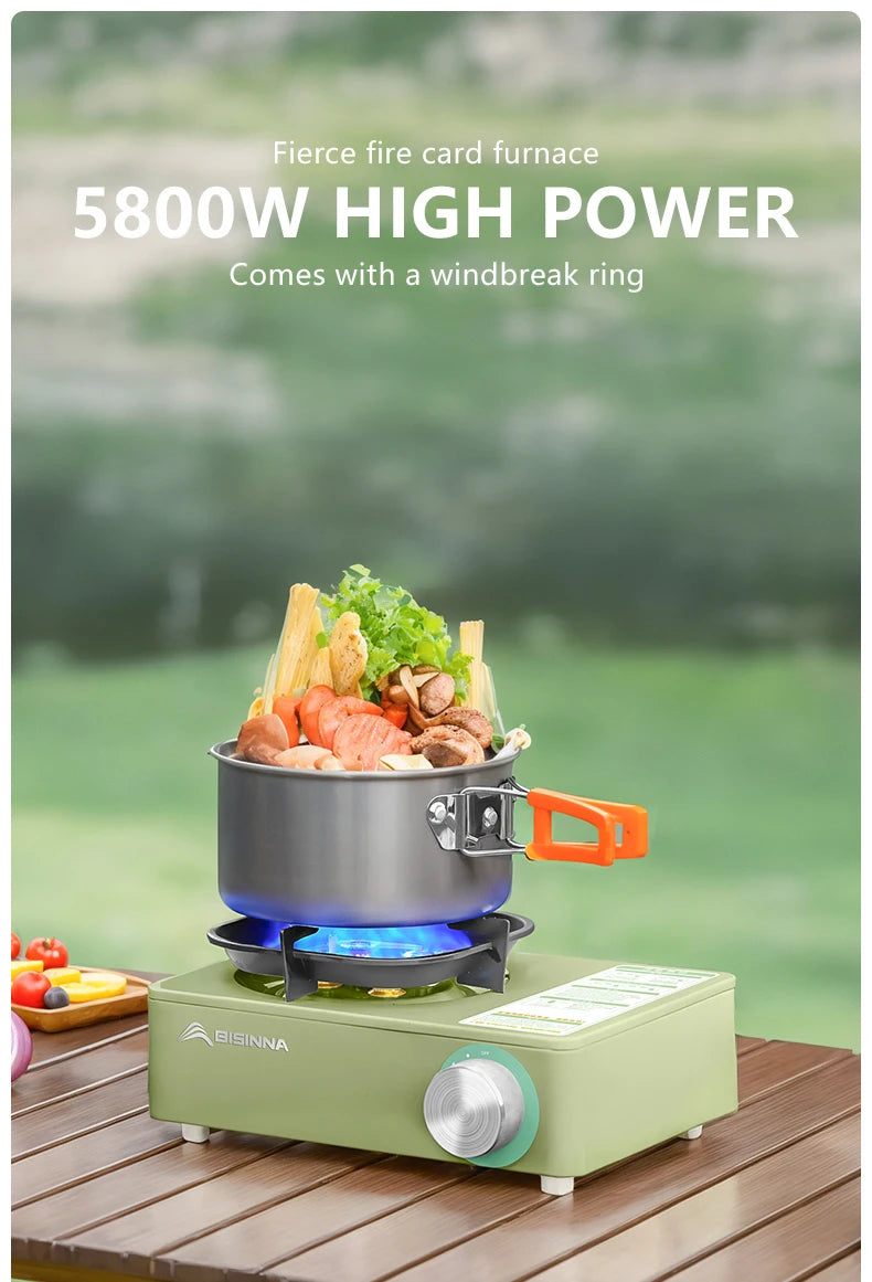 BISINNA Campi    BISINNA 5800W Portable Camping Gas Stove – High Firepower Burnerng Gas Stove 5800W High Firepower Outdoor Portable Cassette Burner for Picnic Hiking Trekking