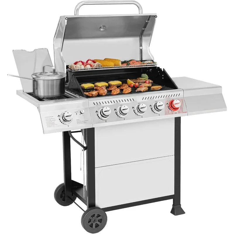 Royal Gourmet GA5401T 5-Burner Stainless Steel Propane Gas Grill with Sear & Side Burner