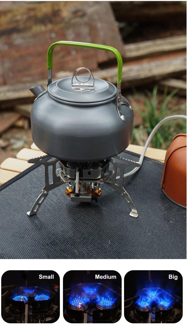 Portable 3-Head Camping Stove – Foldable Windproof Gas Burner