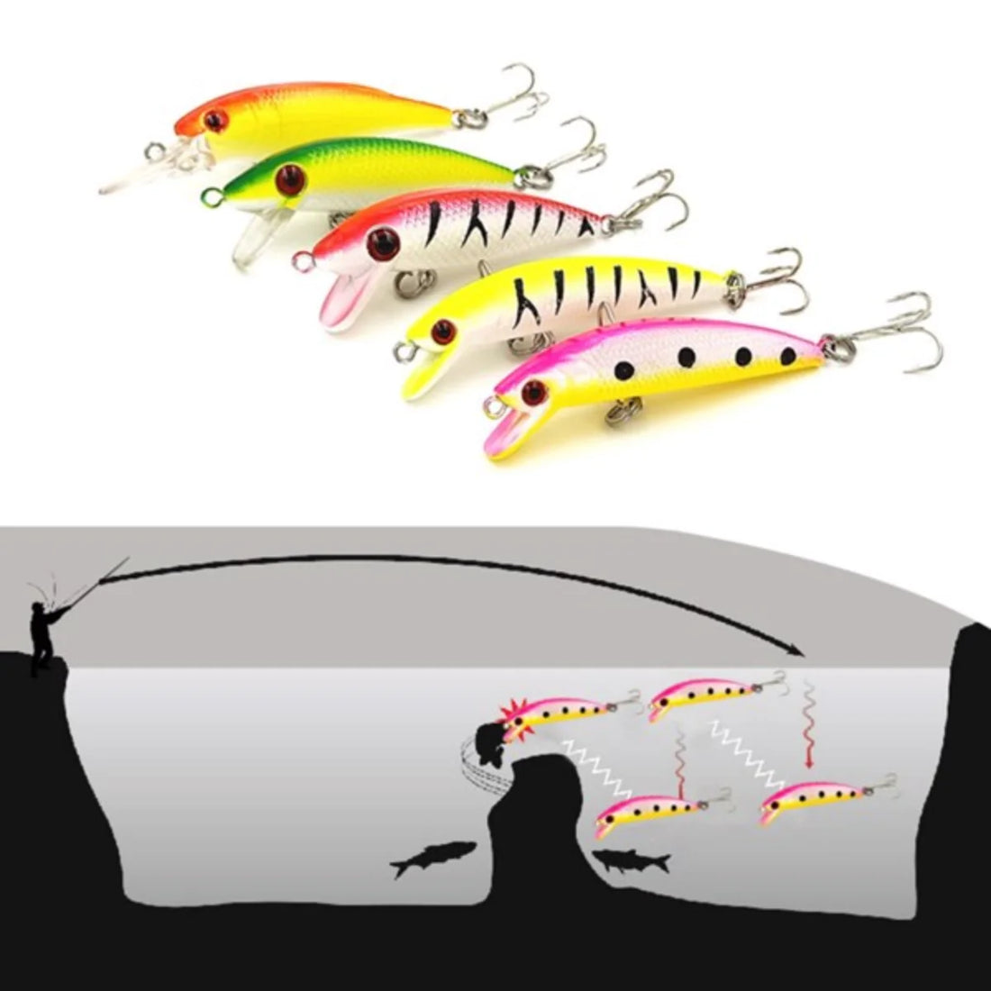 30PCS Fishing Lures Set – Crankbaits, Minnow Baits & Bass Hooks