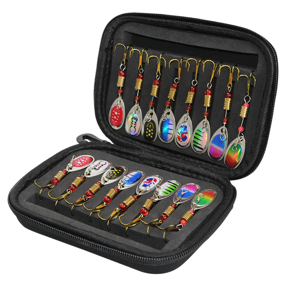 Fishing Spoon Lures Set with Storage Bag