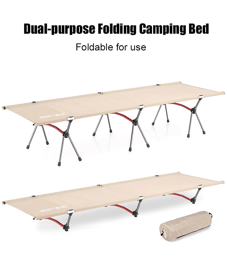 WESTTUNE Ultralight Camping Cot – Folding Bed with Leg Extenders