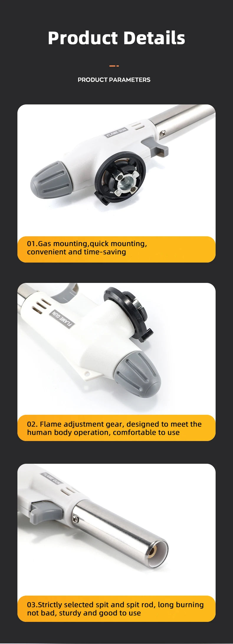 Butane Flame Gun Torch – Auto Ignition Gas Burner for BBQ & Camping