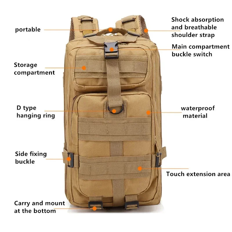 Tactical Camouflage Fishing Backpack – Outdoor 3P Pack