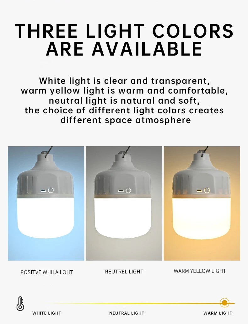 USB Rechargeable Waterproof Camping Light Bulb