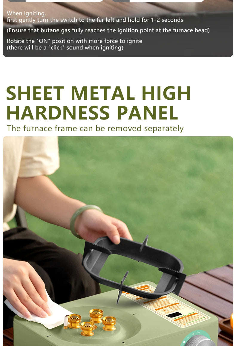 BISINNA Campi    BISINNA 5800W Portable Camping Gas Stove – High Firepower Burnerng Gas Stove 5800W High Firepower Outdoor Portable Cassette Burner for Picnic Hiking Trekking