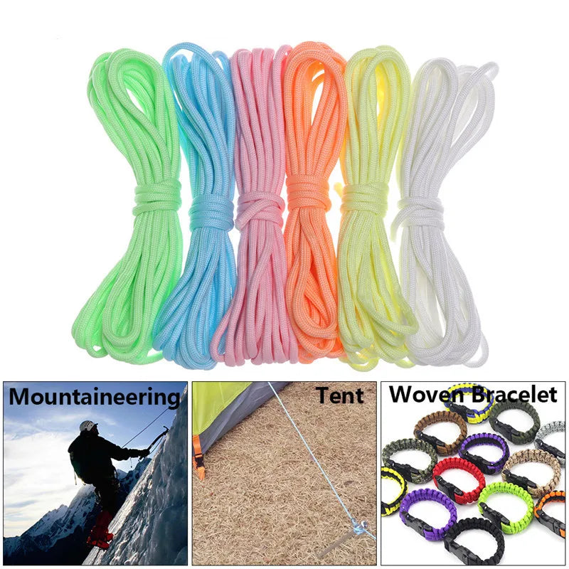 4mm Luminous Nylon Paracord 550 Tent Rope
